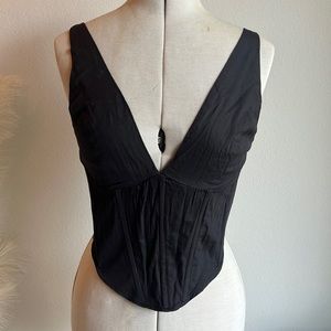 NWOT Princess Polly Black Linen Corset